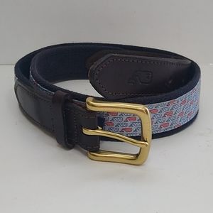 Vineyard Whale Canvas Club Belt Light Blue Size 32